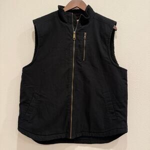Wells Lamont Sherpa Lined Work Vest Mens Large Black Zip Up Utility Chore Jacket